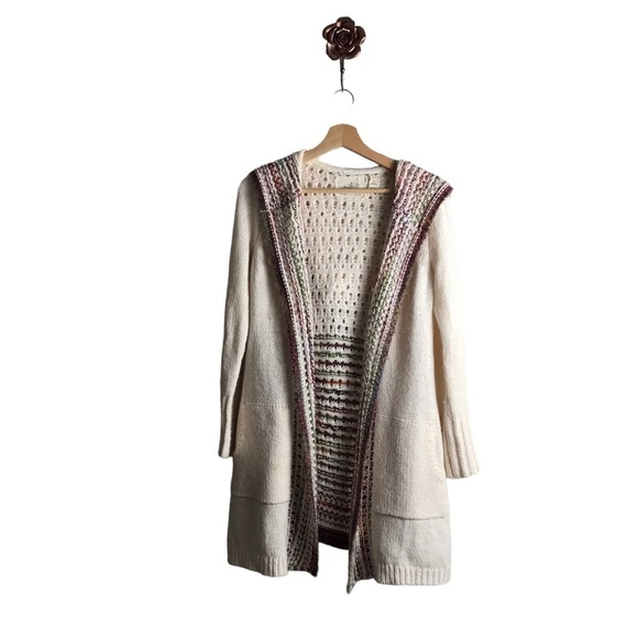 Anthropologie Angel‎ Of The North XS Oversized Wool Hooded Cardigan Sweater Boho - Picture 1 of 8
